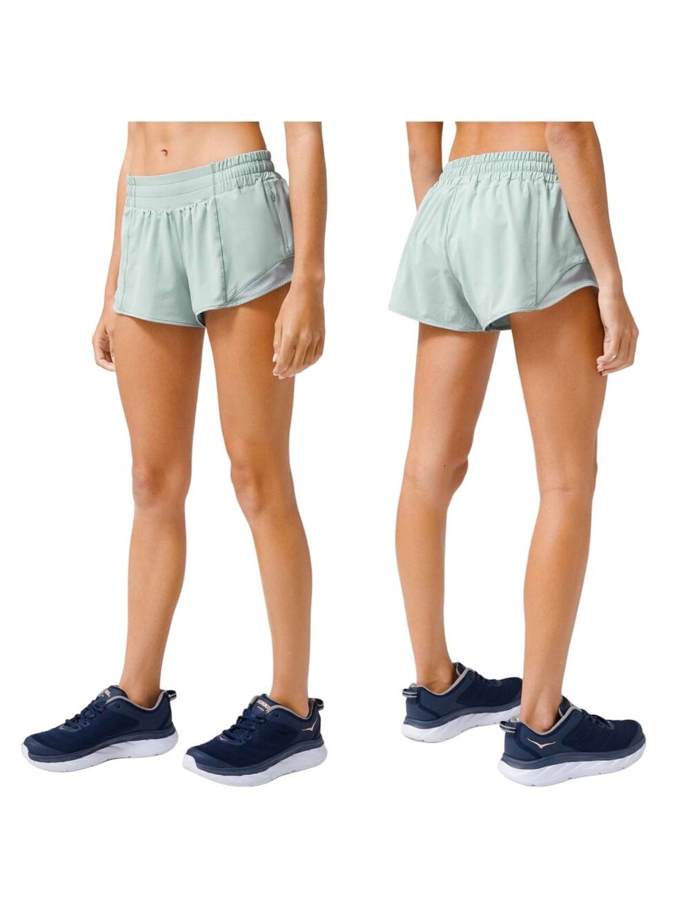 Lululemon Hotty Hot II Low Rise Short 2.5" Hazy Jade Green Size 10 Run Gym